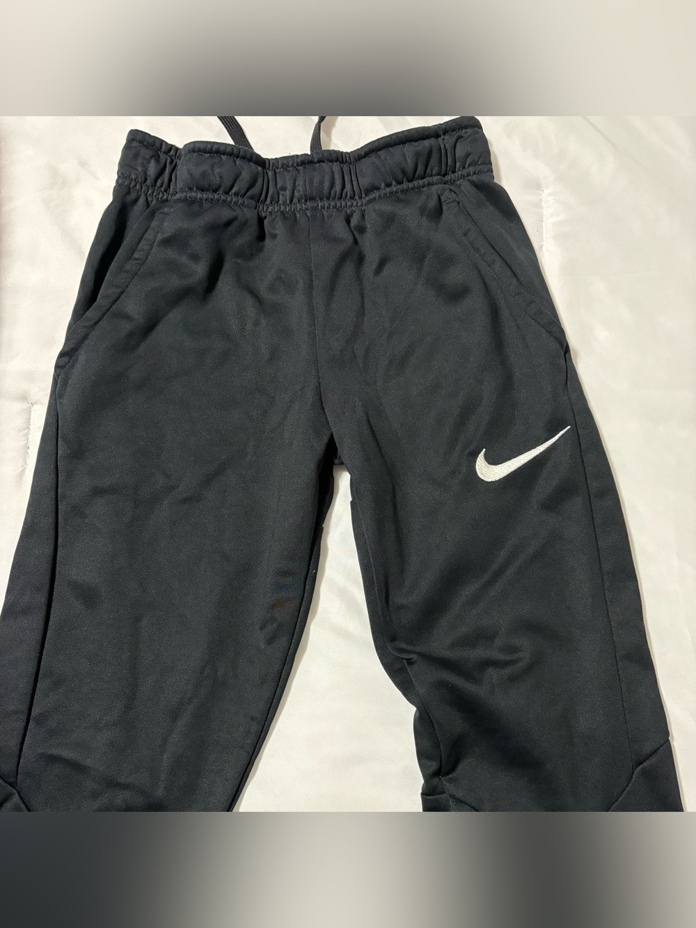 Nike Black Kids Jogger Pants with White Swoosh